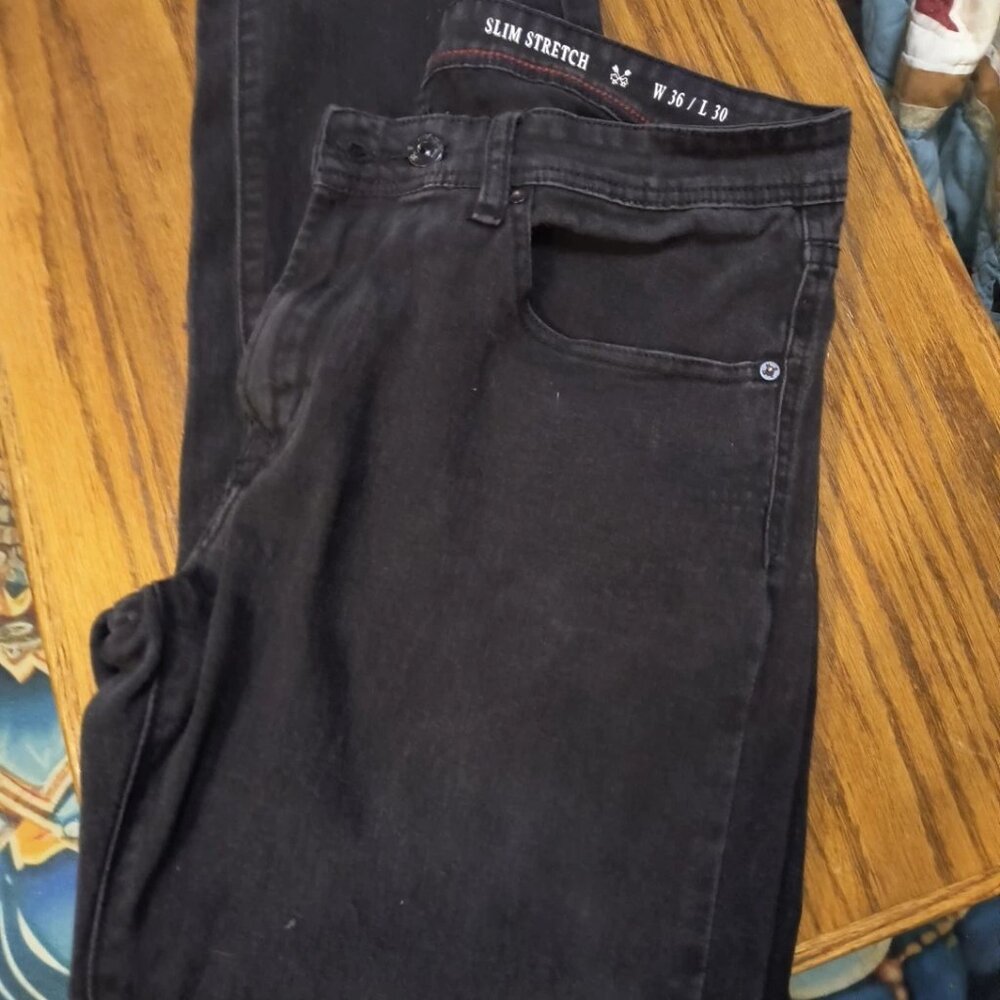 Men's Barely Worn MBX Slim Stretch Boot cut Jeans Black 36 /30